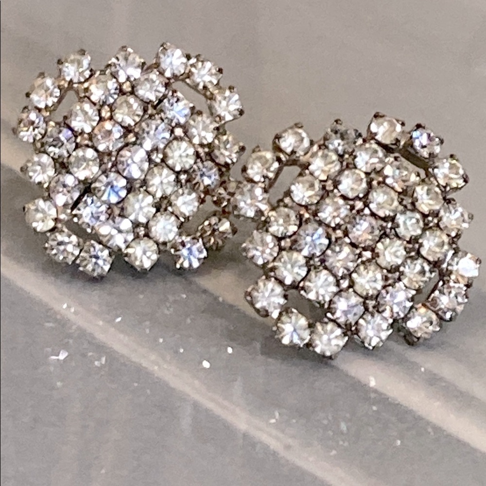 Vintage Clip-On Rhinestone Earrings